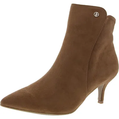 Giani Bernini Carminee Womens Solid Faux Suede Ankle Boots In Brown