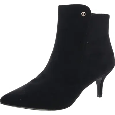 Giani Bernini Carminee Womens Solid Faux Suede Ankle Boots In Black