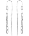 Giani Bernini Chain Link Threader Drop Earrings In 18k Gold-plated Sterling Silver, Created For Macy's (also In St In Silver