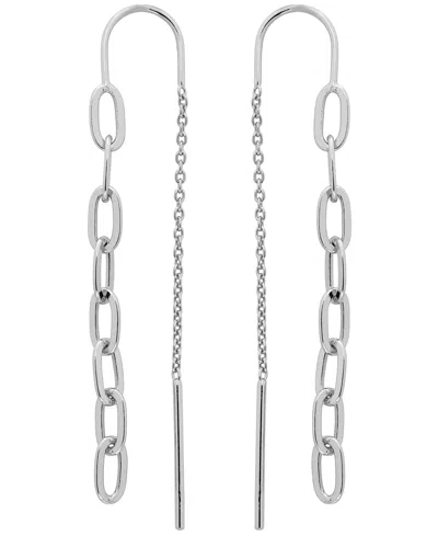 Giani Bernini Chain Link Threader Drop Earrings In 18k Gold-plated Sterling Silver, Created For Macy's (also In St