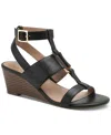 Giani Bernini Women's Christaa Memory Foam Strappy Wedge Sandals, Created For Macy's In Black