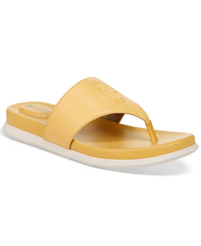 Giani Bernini Women's Cindey Memory Foam Sport Thong Flat Sandals, Created For Macy's In Yellow