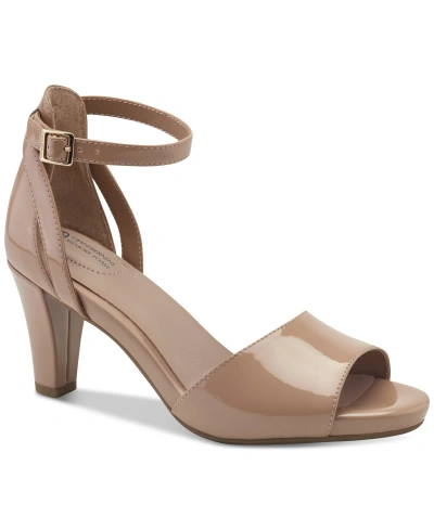 Giani Bernini Women's Clarrice Memory Foam Dress Sandals, Created For Macy's In Dark Nude Patent