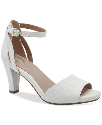 Giani Bernini Women's Clarrice Memory Foam Dress Sandals, Created For Macy's In White Lizard