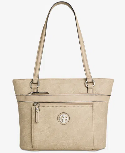 Giani Bernini Colorblock Pebble Tote, Exclusively At Macy's In Mushroom