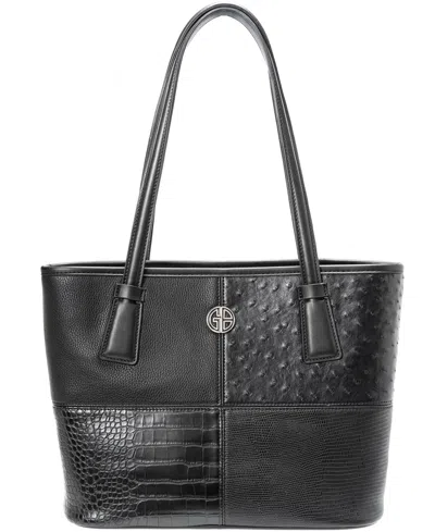 Giani Bernini Colorblocked Tote, Created For Macy's In Black