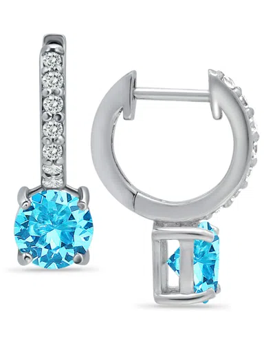 Giani Bernini Colored Cubic Zirconia Huggie Hoop Earrings In Sterling Silver Or 18k Gold Over Silver (also Availab