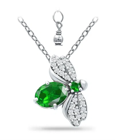 Giani Bernini Created Green Quartz And Cubic Zirconia Bee Pendant In Metallic