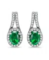 Giani Bernini Created Green Quartz And Cubic Zirconia Halo Earrings In Green