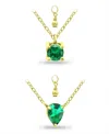 Giani Bernini Created Green Quartz Pendant Set, 2 Piece In Green