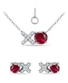 Giani Bernini Created Ruby And Cubic Zirconia "xo" Pendant And Earring Set, 3 Piece