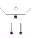 Giani Bernini Created Ruby Bar Pendant And Earring Set, 3 Piece In Metallic