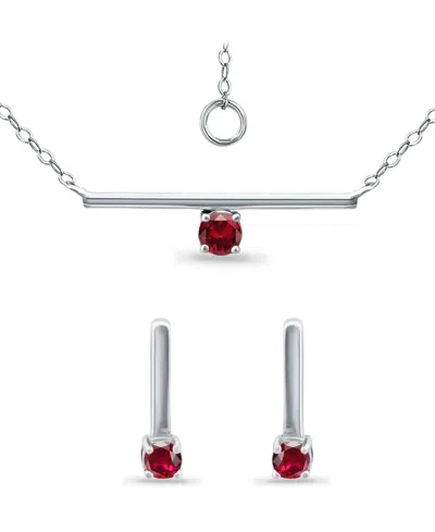 Giani Bernini Created Ruby Bar Pendant And Earring Set, 3 Piece