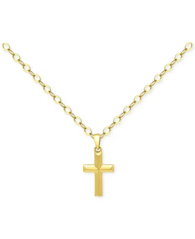 Giani Bernini Cross Pendant Necklace In 18k Gold-plated Sterling Silver (also In Sterling Silver), 16" + 2" Extend In Gold Over Silver