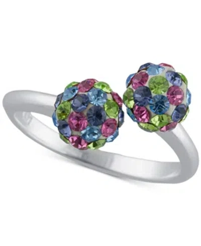 Giani Bernini Crystal Cluster Bypass Statement Ring In Sterling Silver, Created For Macy's In Multi
