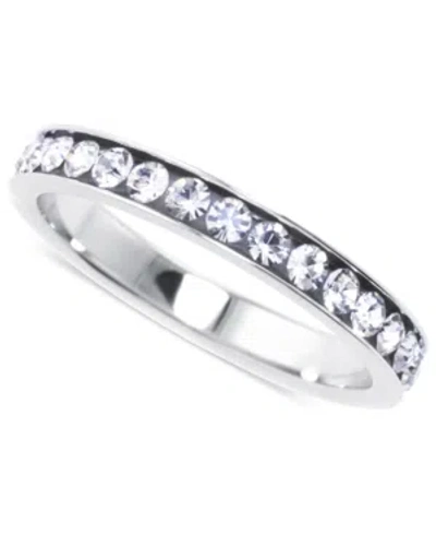 Giani Bernini Crystal Eternity Stackable Band In Sterling Silver, Created For Macy's