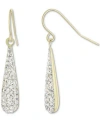 Giani Bernini Crystal Teardrop Drop Earrings In 18k Gold-plated Sterling Silver, Created For Macy's In Sterling Silver