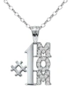 Giani Bernini Cubic Zirconia "#1 Mom" Pendant Necklace In Sterling Silver, 16" + 2" Extender, Created For Macy's In Silver
