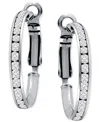 Giani Bernini Cubic Zirconia (8-1/2 Ct. T.w.) Medium Hoop Earrings In Sterling Silver, 1.18", Exclusively At Macy' In Sterling Silver