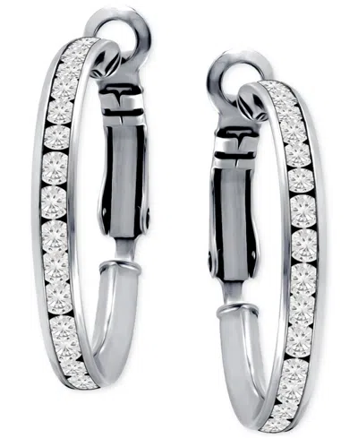 GIANI BERNINI CUBIC ZIRCONIA (6-1/3 CT. T.W.) SMALL HOOP EARRINGS IN STERLING SILVER, 0.98", EXCLUSIVELY AT MACY'S