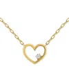 Giani Bernini Cubic Zirconia Accent Open Heart Pendant Necklace In Gold Over Silver, 16" + 2" Extender, Created Fo In Multi