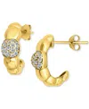 Giani Bernini Cubic Zirconia Accent Puffy Half Hoop Earrings In Sterling Silver (also In 18k Yellow Gold Over Ster