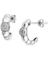 Giani Bernini Cubic Zirconia Accent Puffy Half Hoop Earrings In Sterling Silver (also In 18k Yellow Gold Over Ster