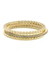 Giani Bernini Cubic Zirconia And Twisted Band Beaded Stackable Ring Trios In Gold Over Sterling Silver In Gold
