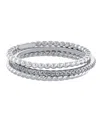 Giani Bernini Cubic Zirconia And Twisted Band Beaded Stackable Ring Trios In Gold Over Sterling Silver In Silver
