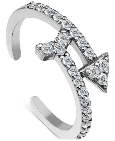 Giani Bernini Cubic Zirconia Arrow Bypass Adjustable Toe Ring In Sterling Silver (also In 18k Gold-plated Sterling