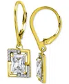 Giani Bernini Cubic Zirconia Baguette & Round Leverback Drop Earrings In 18k Gold-plated Sterling Silver, Macy's E In Yellow
