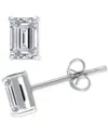 Giani Bernini Cubic Zirconia Baguette Solitaire Stud Earrings, Created For Macy's In Silver