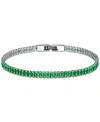 Giani Bernini Cubic Zirconia Baguette Tennis Bracelet In Sterling Silver, Created For Macy's In Green