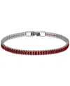 Giani Bernini Cubic Zirconia Baguette Tennis Bracelet In Sterling Silver, Created For Macy's In Red