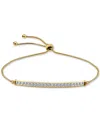 Giani Bernini Cubic Zirconia Bar Bolo Bracelet, Created For Macy's In Gold