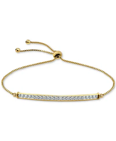 Giani Bernini Cubic Zirconia Bar Bolo Bracelet, Created For Macy's In Gold