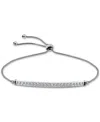 Giani Bernini Cubic Zirconia Bar Bolo Bracelet, Created For Macy's In Sterling Silver