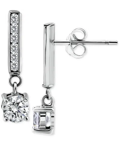 Giani Bernini Cubic Zirconia Bar Drop Earrings In Sterling Silver, Macy's Exclusive