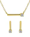 Giani Bernini Cubic Zirconia Bar Statement Necklace & Drop Earrings Set In 18k Gold Over Sterling Silver (also In  In Gold