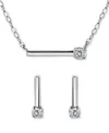 Giani Bernini Cubic Zirconia Bar Statement Necklace & Drop Earrings Set In 18k Gold Over Sterling Silver (also In  In Metallic