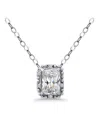 Giani Bernini Cubic Zirconia Bead Frame Pendant Necklace In 18k Gold-plated Sterling Silver, 16" + 2" Extender, Cr In Silver
