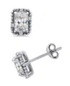 Giani Bernini Cubic Zirconia Bead Frame Stud Earrings In 18k Gold-plated Sterling Silver, Created For Macy's In Silver