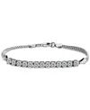Giani Bernini Cubic Zirconia Beaded Chain Bracelet, Created For Macy's In Sterling Silver