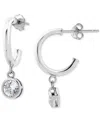 Giani Bernini Cubic Zirconia Bezel Dangle Hoop Earrings, Exclusively At Macy's