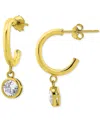 Giani Bernini Cubic Zirconia Bezel Dangle Hoop Earrings, Exclusively At Macy's