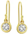 Giani Bernini Cubic Zirconia Bezel Drop Earrings In 18k Gold-plated Sterling Silver, Created For Macy's In Gold