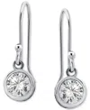 Giani Bernini Cubic Zirconia Bezel Drop Earrings In 18k Gold-plated Sterling Silver, Created For Macy's In Silver