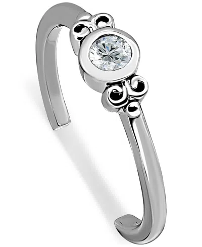 Giani Bernini Cubic Zirconia Bezel Fancy Toe Ring, Created For Macy's In Silver
