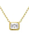 Giani Bernini Cubic Zirconia Bezel Set Solitaire Pendant Necklace, 16" + 2" Extender, Exclusively At Macy's In Gold