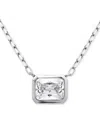 Giani Bernini Cubic Zirconia Bezel Set Solitaire Pendant Necklace, 16" + 2" Extender, Exclusively At Macy's In Silver